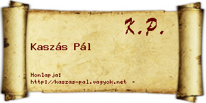 Kaszás Pál névjegykártya